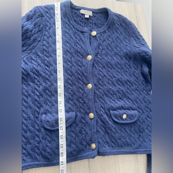 J. Crew | Odette Cable Knit Sweater Lady Jacket in Cotton Blend Boucle Old Money - Picture 10 of 10